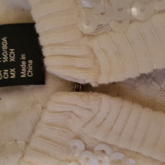 H&M SEQUIN CARDIGAN CREAM SIZE XTRA SMALL - Picture 4 of 4